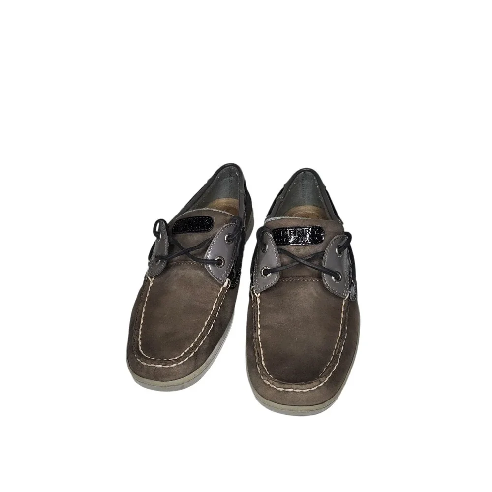Sperry Top Sider Angelfish Womens 8.5 W Gray Suede Boat Shoes Nautical Loafers